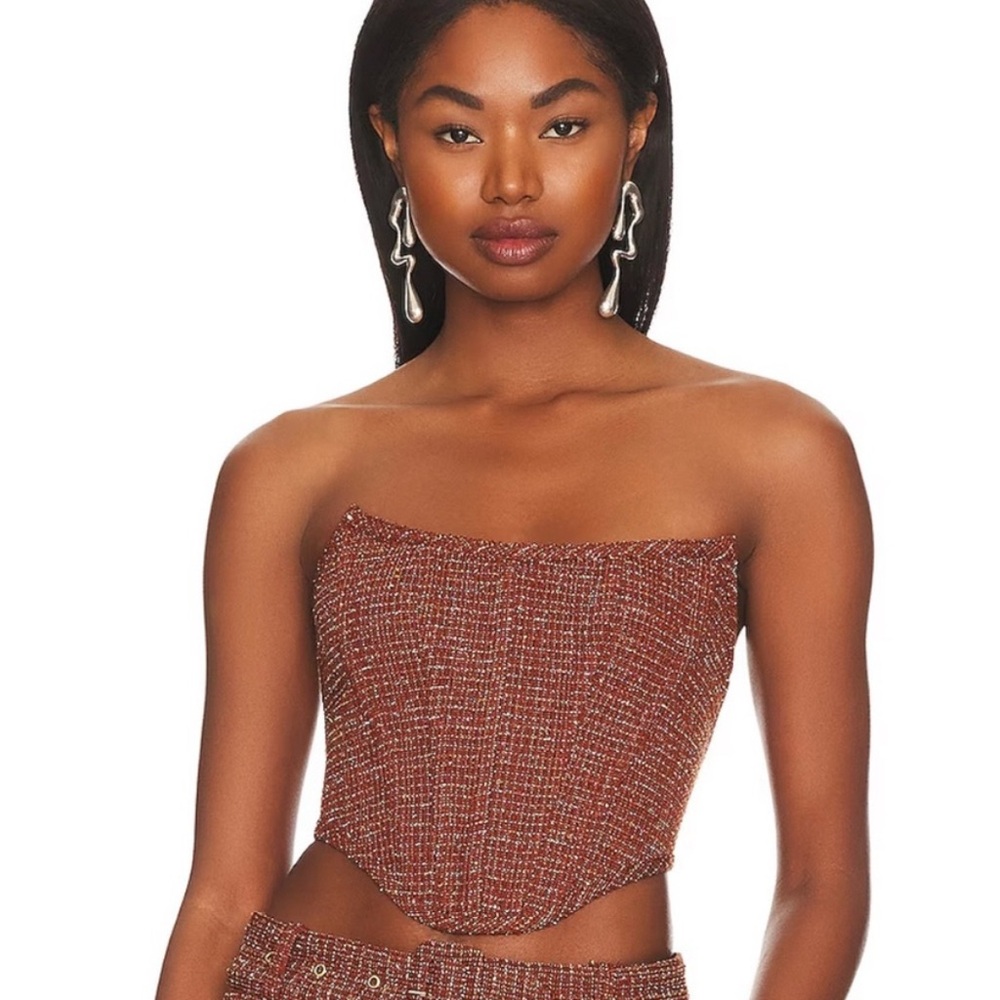 Camila Coelho Tamsin Corset in Terracotta size XL